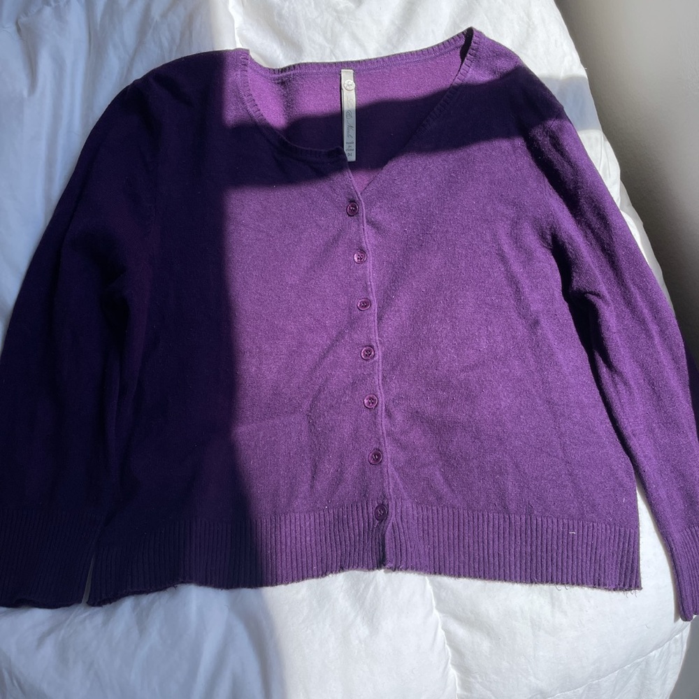 Purple Button Up Cardigan